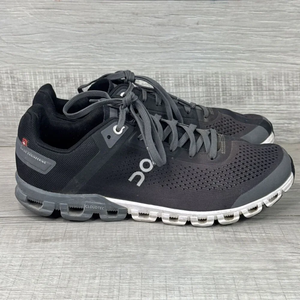 ON Cloudflow Running Trainer Shoes Men's 7.5 Athletic Trainer Black Asphalt - Picture 5 of 8